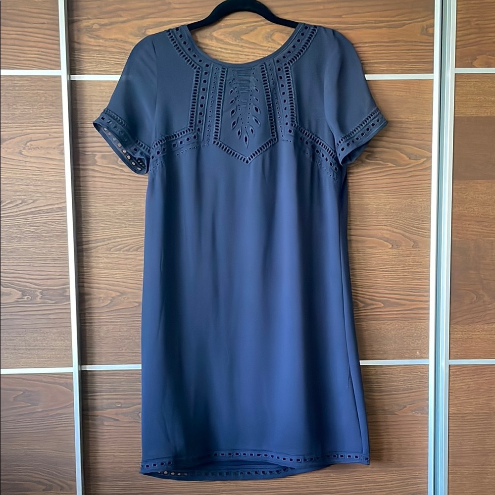 H&M Navy Blue Eyelet Dress